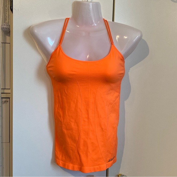 Bebe Sport Orange Mesh Activewear Tank Top M/L - Picture 2 of 16